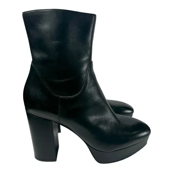 ASH Amazon Black leather platform ankle boots - Picture 3 of 7